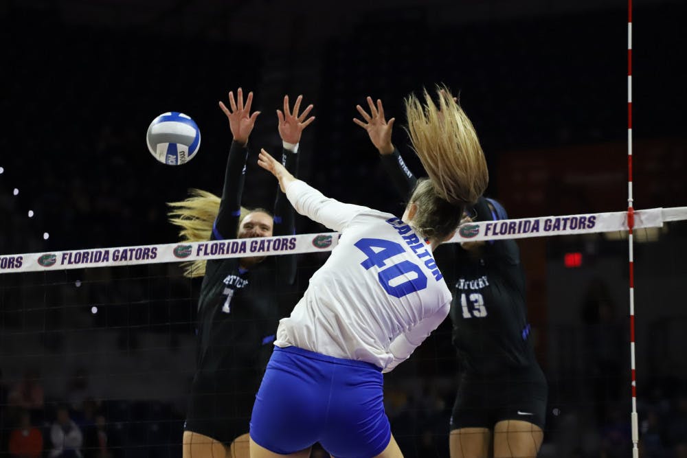 UF redshirt senior Holly Carlton highlighted her team’s focus on controlling serves.