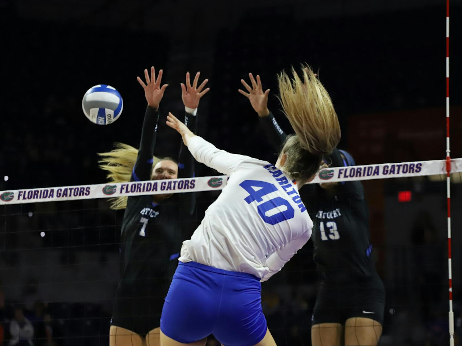 UF redshirt senior Holly Carlton highlighted her team’s focus on controlling serves.