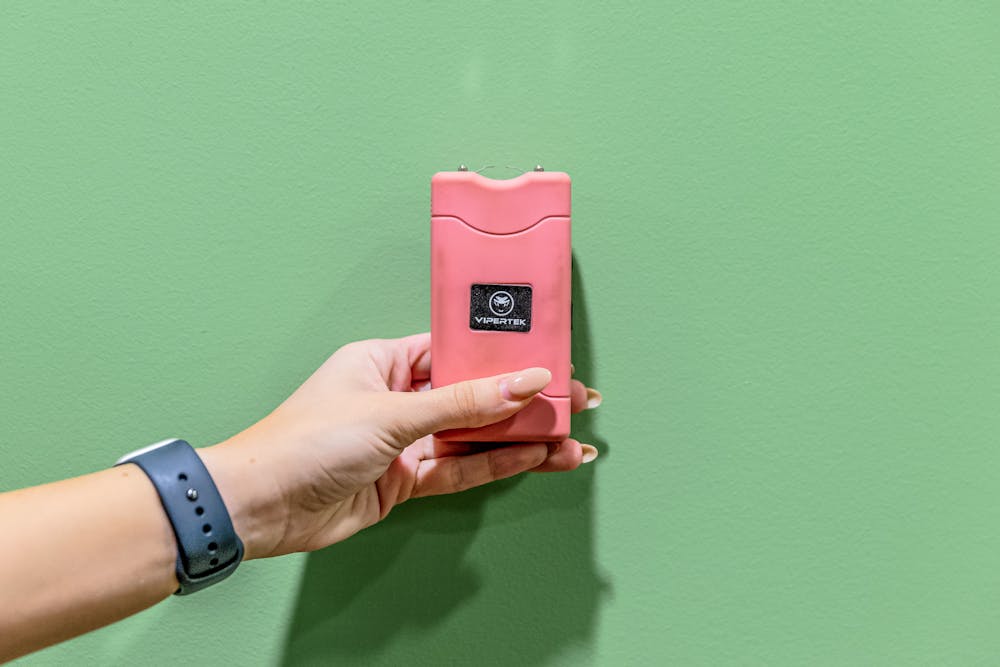 <p>A pink stun gun pictured on Nov. 3, 2024.</p>