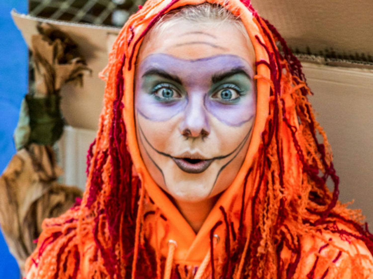 Raigen Sumrall, 19, a Santa Fe College zoology student, dresses as King Louie from “The Jungle Book” during Santa Fe’s Boo at the Zoo for Halloween on Monday afternoon. According to Santa Fe President Jackson Sasser, Boo at the Zoo happens every year on Halloween and draws about 6,000 attendees.