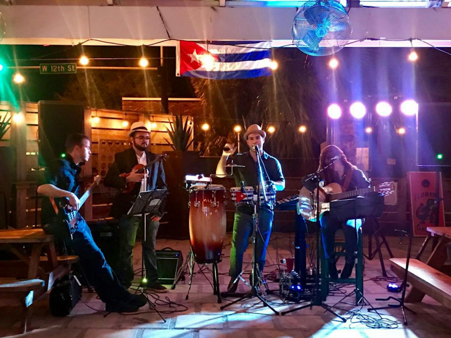 Latino’s Sound Machine, a local latin music band, plays at Felipe’s Taqueria, located at 1209 W. University Ave., during a fundraising event for Cuban hurricane victims. The event raised $540 for construction supplies.