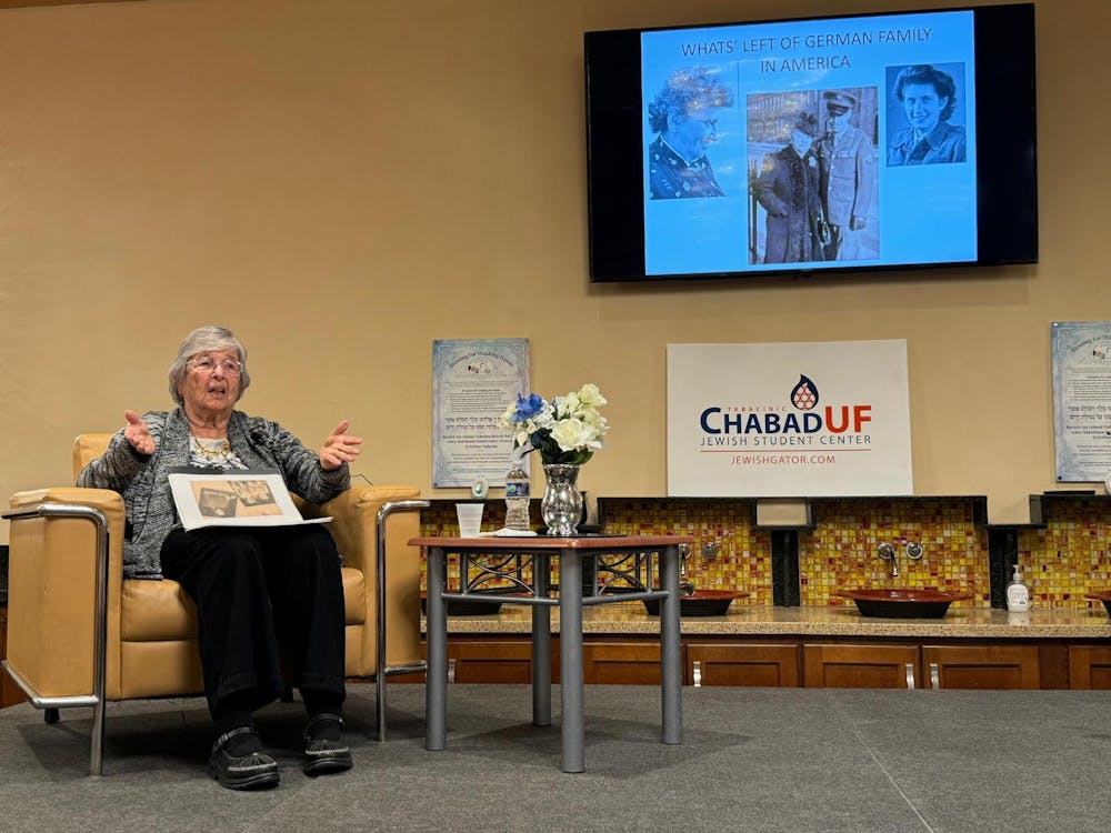 <p>Helga Melmed spoke at the Chabad UF Center Monday, Jan. 27, 2025. Photo courtesy of Lexi Szafranski, Chabad UF. </p>