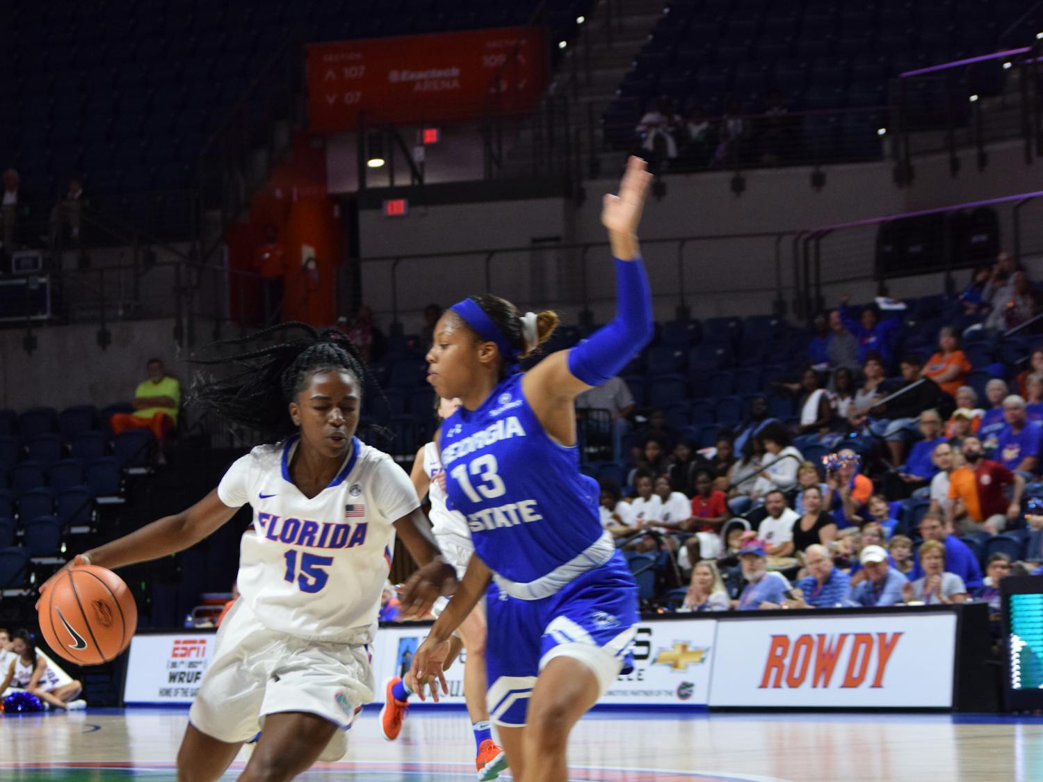 Searcy, filling in for Funda Nakkasoglu, turned in a valiant attempt at replacing the Gators’ leading scorer in Florida's 85-71 loss to Stetson. She made 4-of-8 from the floor, including three buckets from beyond the arc in her first start of her career.