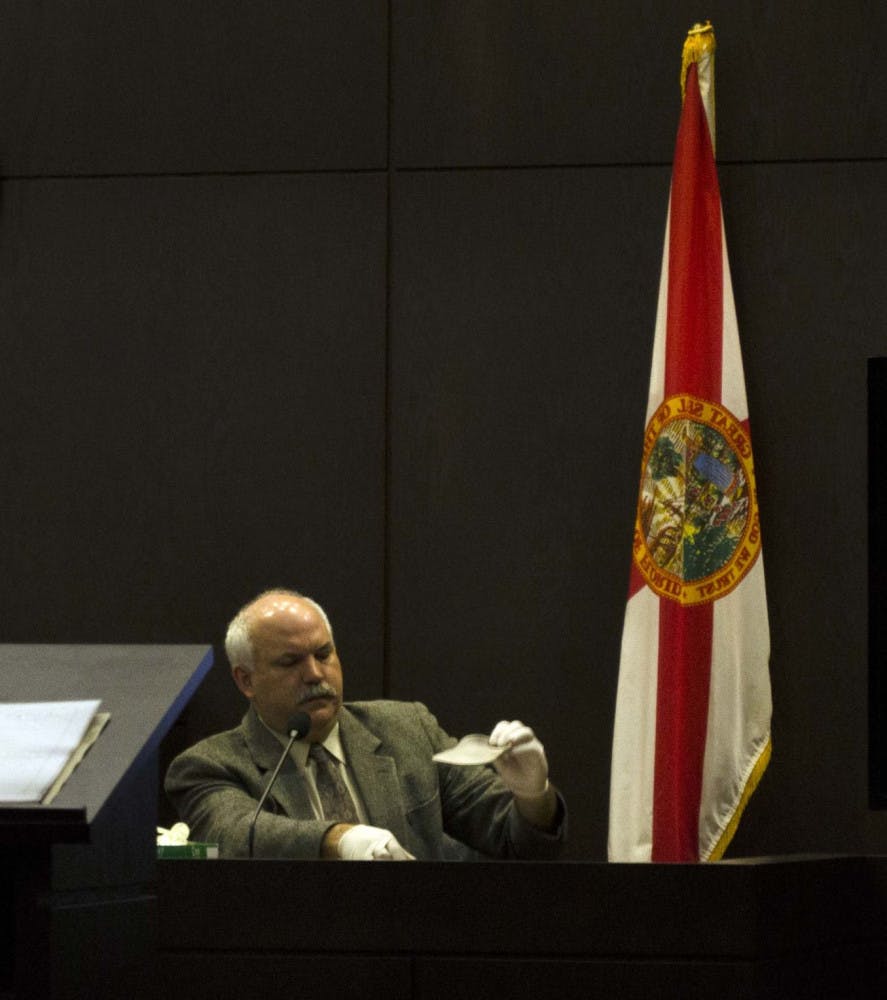 Mark Trahan, a Gainesville Police Department Crime Scene Investigator, testifies on Thursday. He was the second officer to search Pedro Bravo’s car.