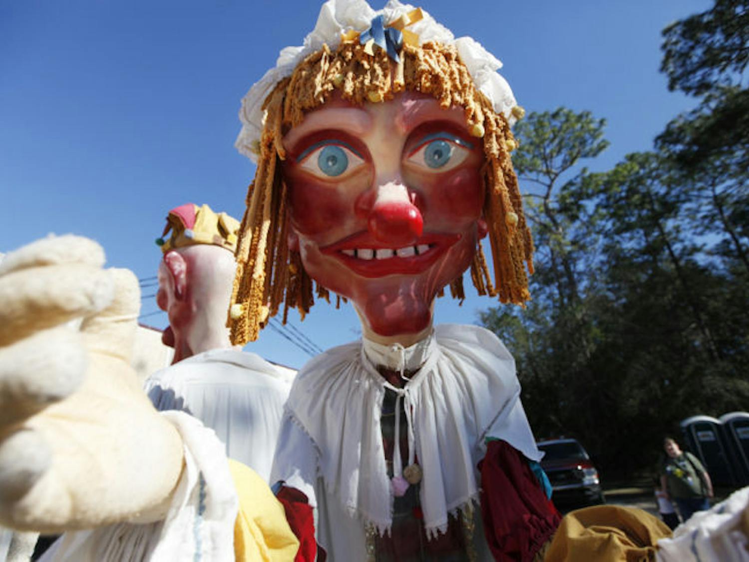 Judy and Punch, two of the fair’s many characters, have been married for 1.500 years. They greeted guests of the 27th Annual Hoggetowne Medieval Faire Sunday afternoon.