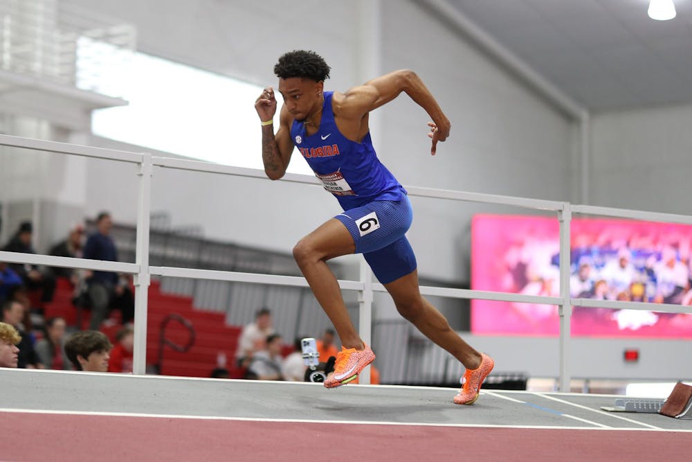 during the Razorback Invitational Day 2 on Saturday, February 1, 2025 at Randal Tyson Track Center in Fayetteville, Fla. / UAA Communications photo by Jordan Perez