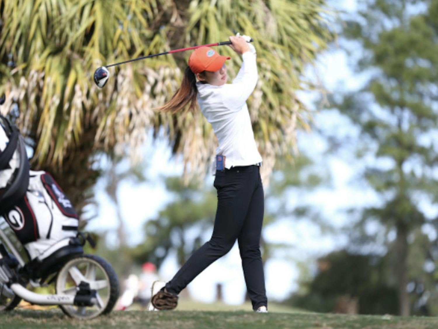 Jenny Kim follows through during the Gators Invitational Feb. 22