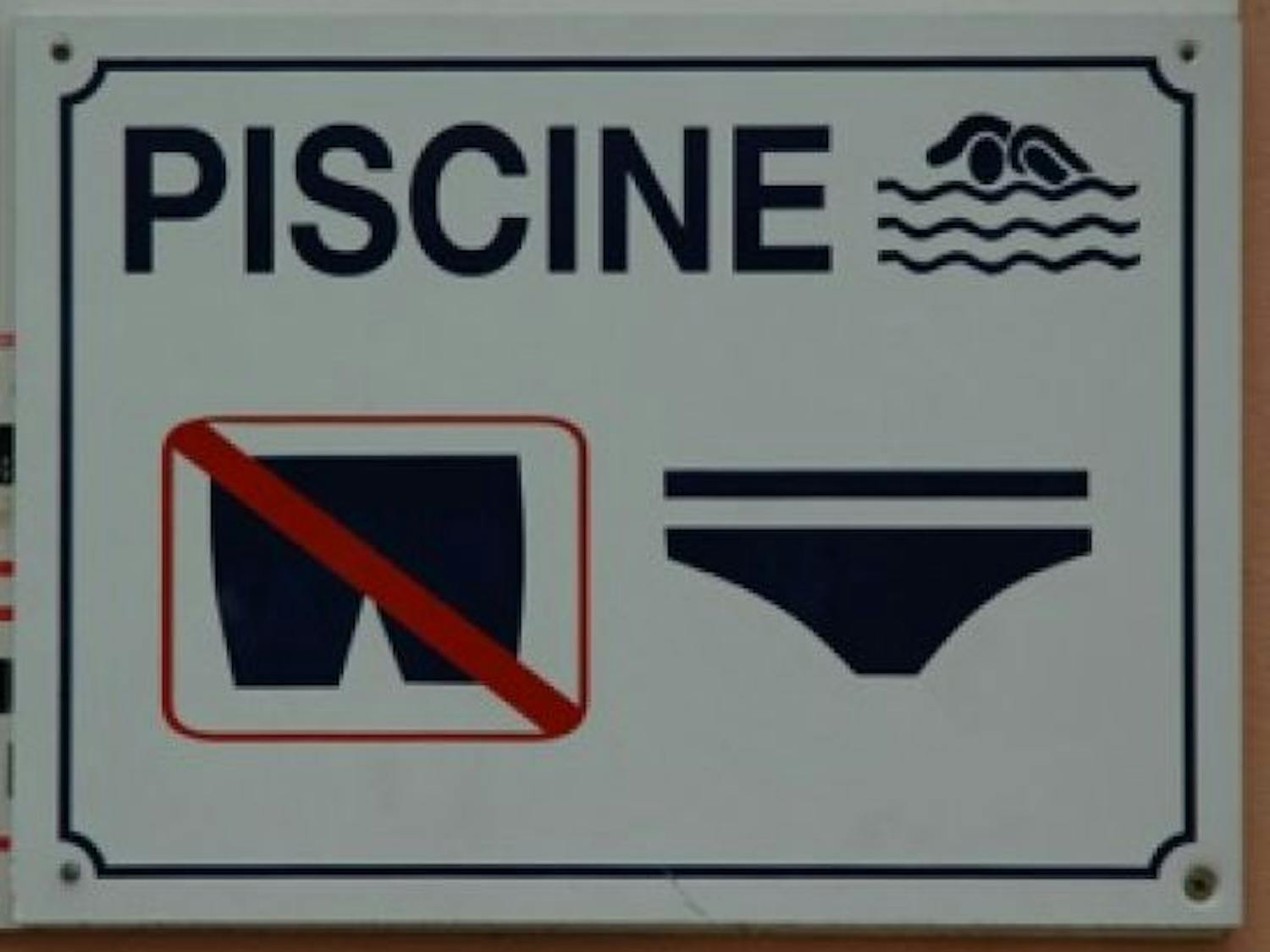 "Speedos ONLY!!!" by Jay Bergesen, used under CC BY 2.0