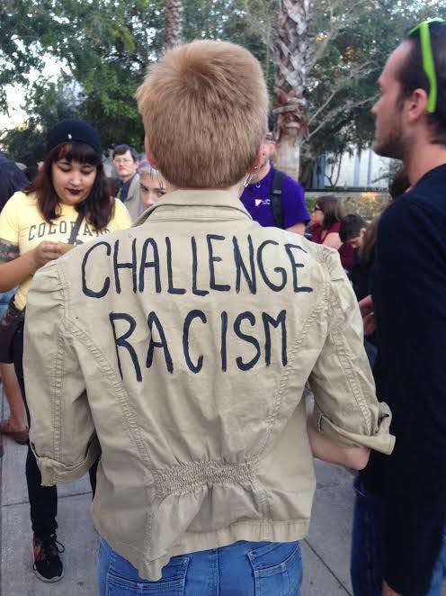 Just days removed from the presidential election, hundreds of anti-Donald Trump supporters gathered outside Gainesville's City Hall Thursday evening to speak out against the president-elect.