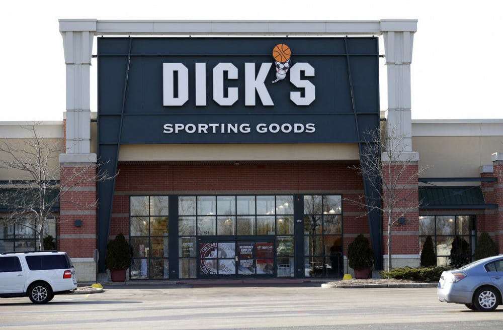 <p>A Dick's Sporting Goods store is seen in Arlington Heights, Ill., Wednesday, Feb. 28, 2018. Dick's Sporting Goods announced Wednesday that it will immediately end sales of assault-style rifles and high capacity magazines at all of its stores and ban the sale of all guns to anyone under 21. Dick's had cut off sales of assault-style weapons at Dick's stores following the Sandy Hook school shooting. But Dick's owns dozens of its Field &amp; Stream stores, where there has been no such ban in place. (AP Photo/Nam Y. Huh)</p>