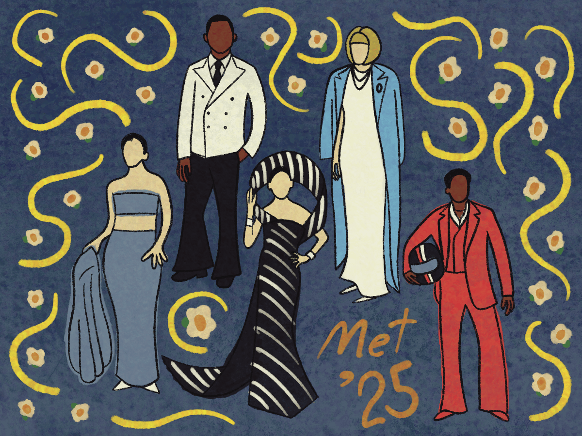 From left to right: Lorde, Pharrell Williams, Demi Moore, Anna Wintour, and Damson Idris in their 2025 Met Gala fits.