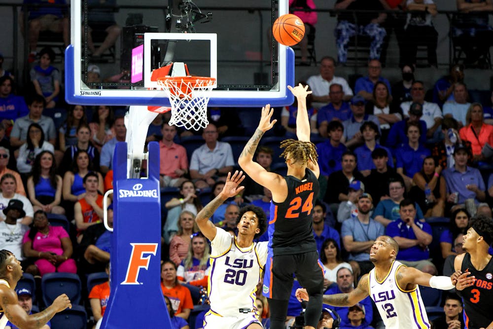 Guard Riley Kugel shoots the ball against Louisiana State in a 79-67 victory Saturday, March 4, 2023. 