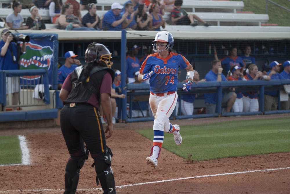 <p>Shortstop Sophia Reynoso provided the only RBIs in Florida's 2-0 win over No. 18 Michigan. </p>