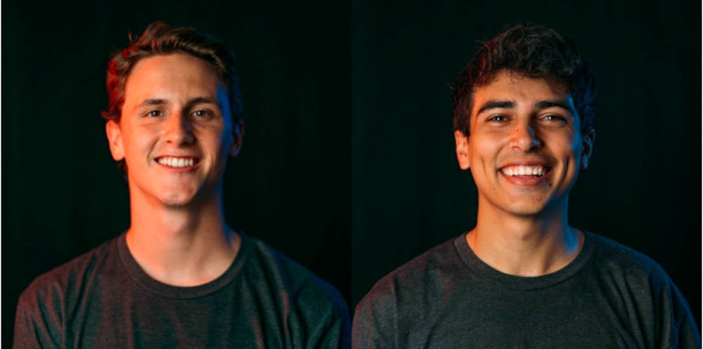 <p>Landon Jones (left) and George El-Salawy (right) make up the team behind Digital Peak Productions powering local candidate outreach.</p>