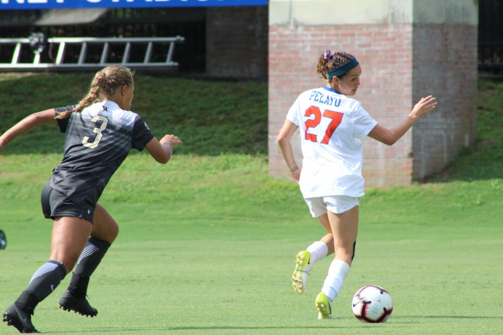 Senior midfielder Mayra Pelayo hit the crossbar in the 16th minute of UF's 0-0 tie at Mississippi State. “I think we need to be sharper in our execution, but other than that, I'm really proud of the team," she said in a release. 