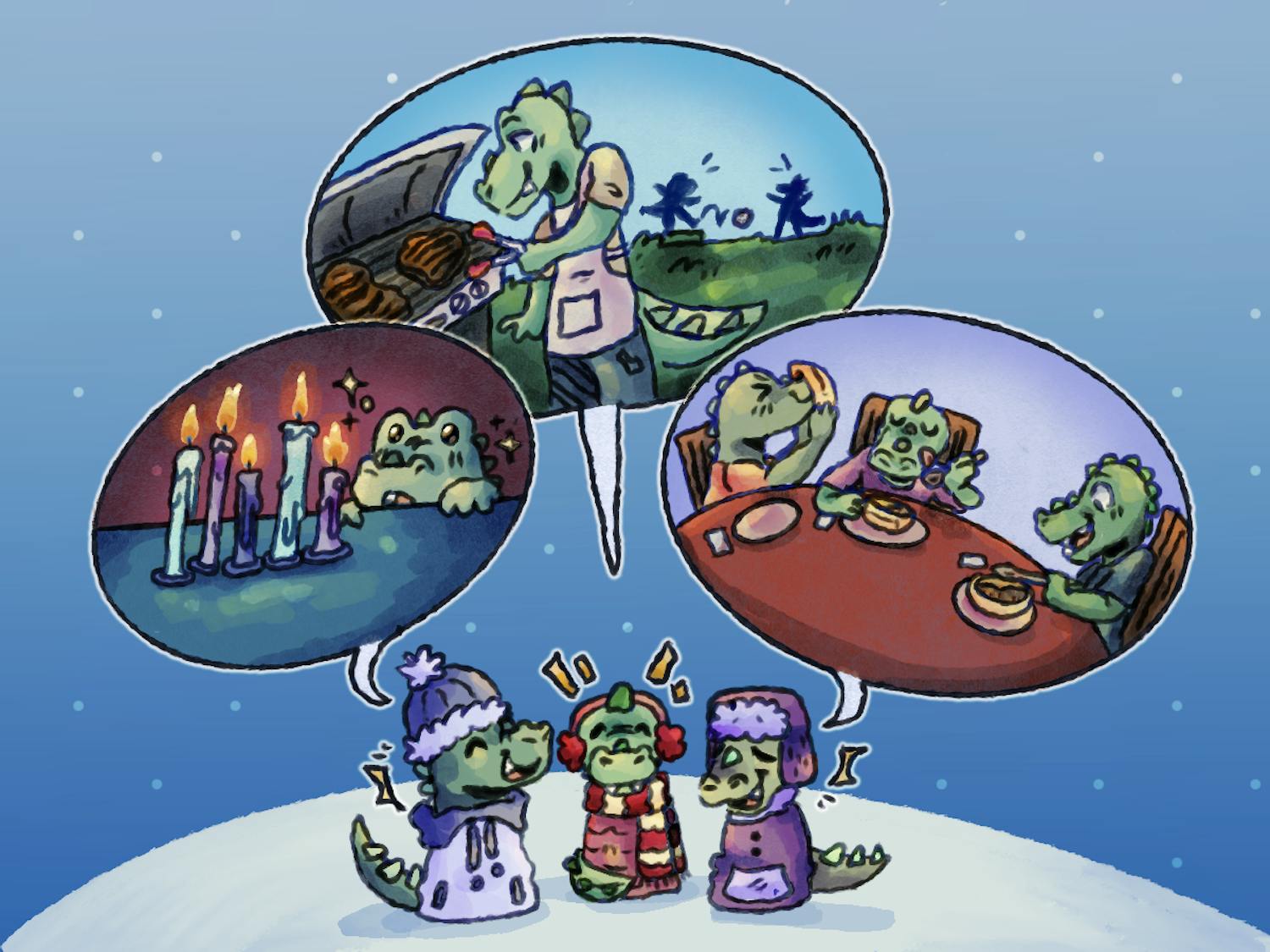 Students recount some of the different ways they celebrate the holiday season.