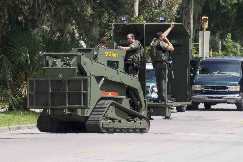 Deputies from the Alachua County Sheriff's Office at the scene on Aug. 28, 2015.