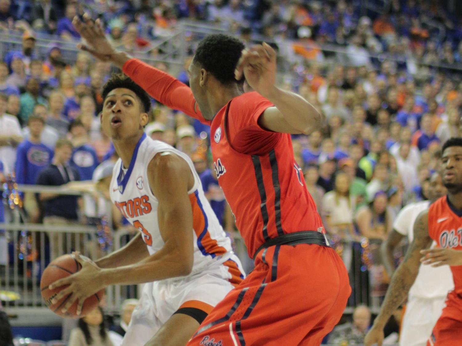 Devin Robinson looks to shoot during Florida's win against Ole Miss on Feb. 9, 2016, in the O'Connell Center.