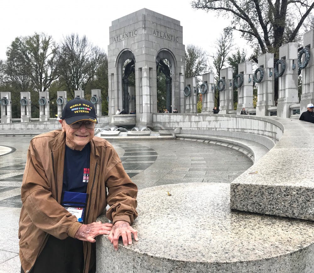 Stuart Newman visits the World War II Memorial located in Washington D.C. in late October 2018. Newman was a WWII veteran.