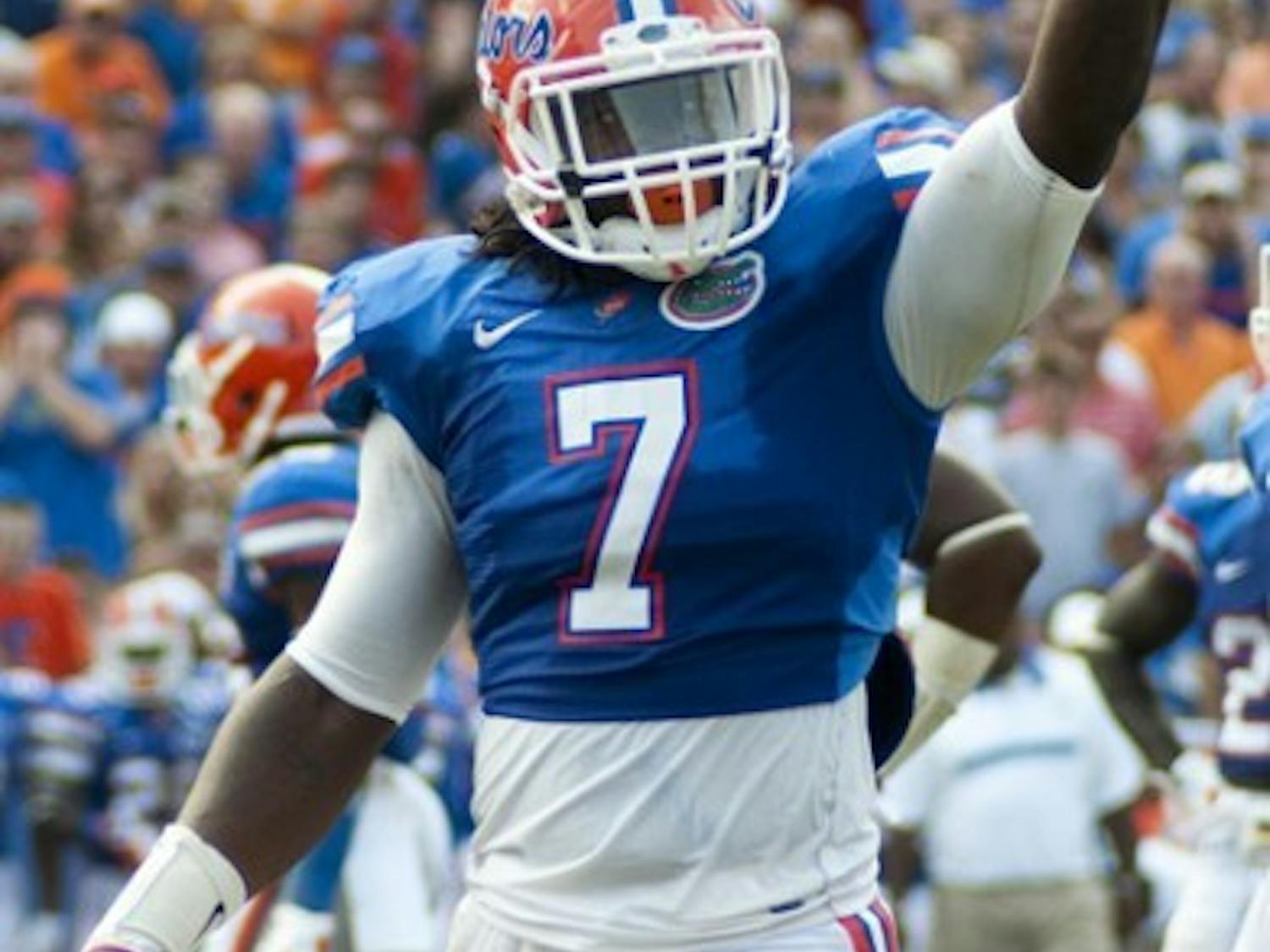 Defensive end/linebacker Ronald Powell pressured Tennessee quarterback Tyler Bray into throwing an interception to start the second half Saturday.