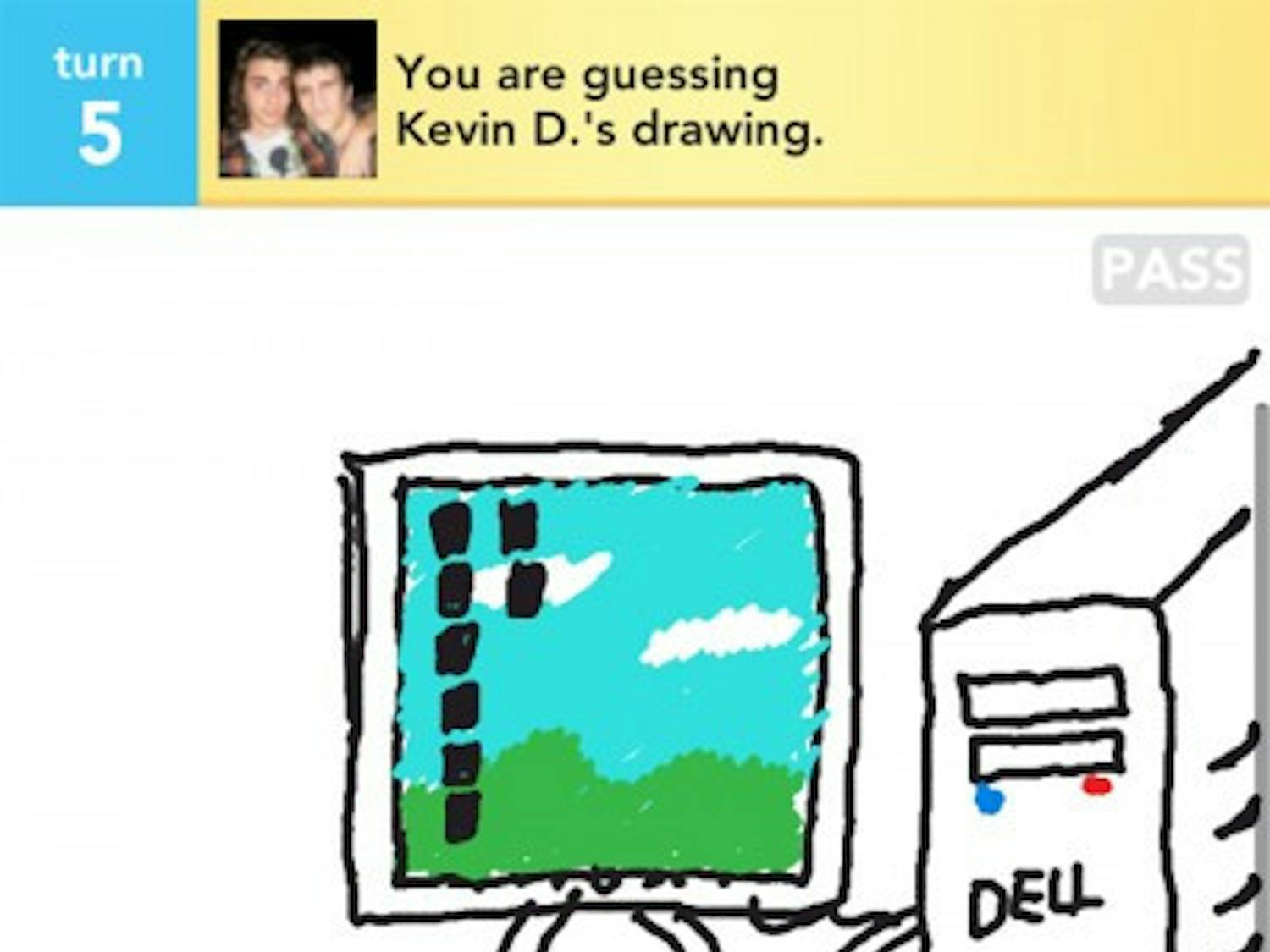 A user guesses the word "computer" from a drawing in the app “Draw Something,” which has been downloaded about 35 million times from the iTunes Store.