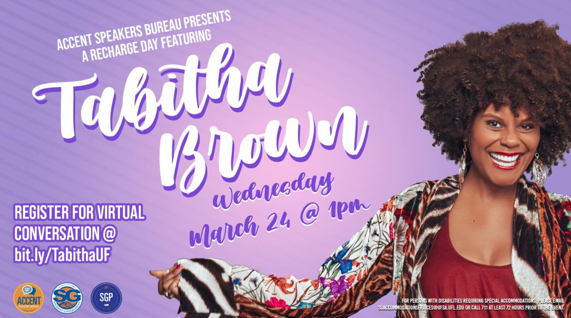 Screenshot of the event poster on the Accent Speakers Bureau's Facebook page.