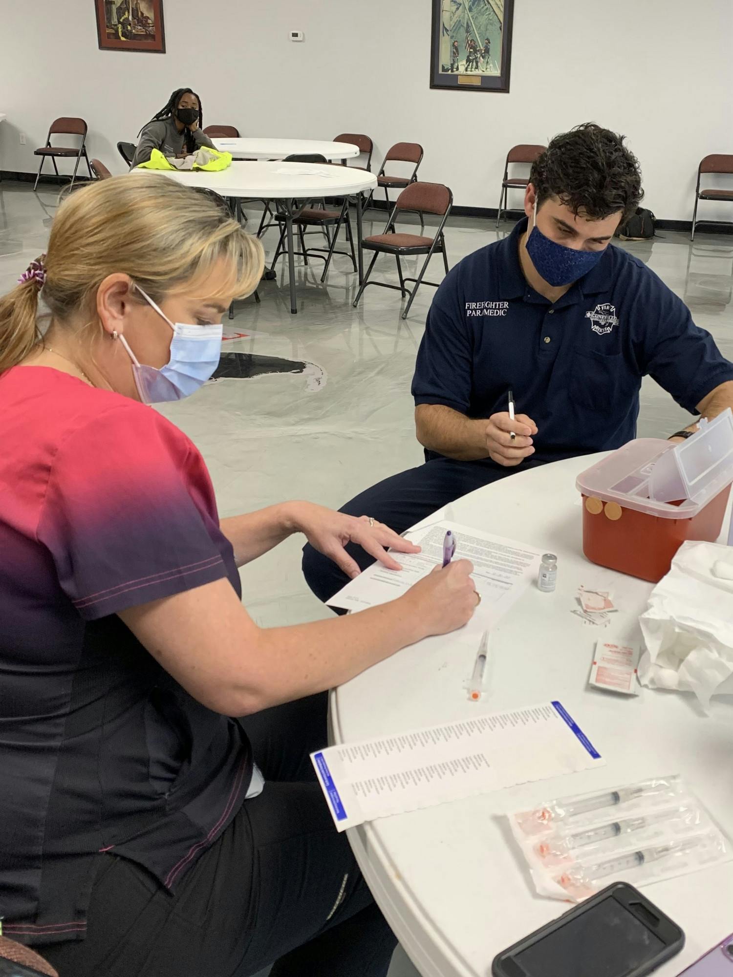 Gainesville Fire Rescue preparing the vaccines for its team. (Gainesville Fire Rescue / Courtesy to The Alligator)