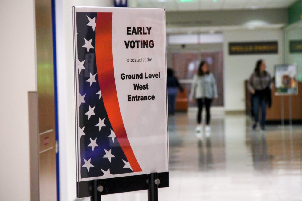 Alachua County residents show up to vote in the Florida primaries at the Reitz Union Sunday evening.