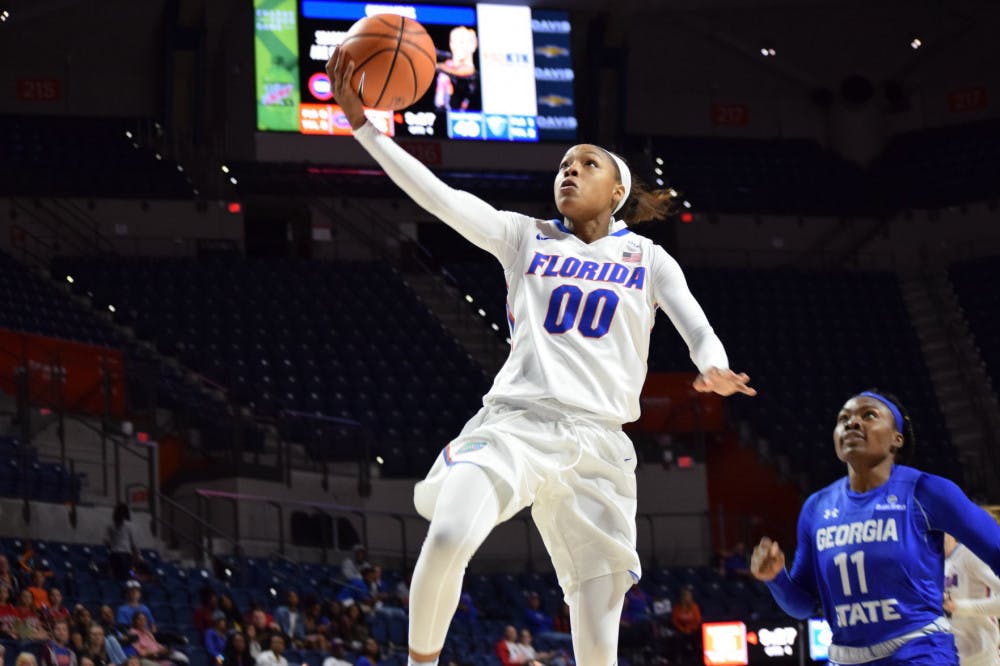 Guard Delicia Washington led the Gators in scoring with 16 points against Bethune-Cookman. She also finished with 10 rebounds and an assist.