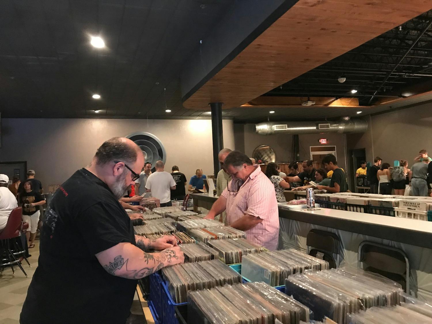Music lovers of all ages gathered at The Wooly to sift through countless records for vinyl treasures.