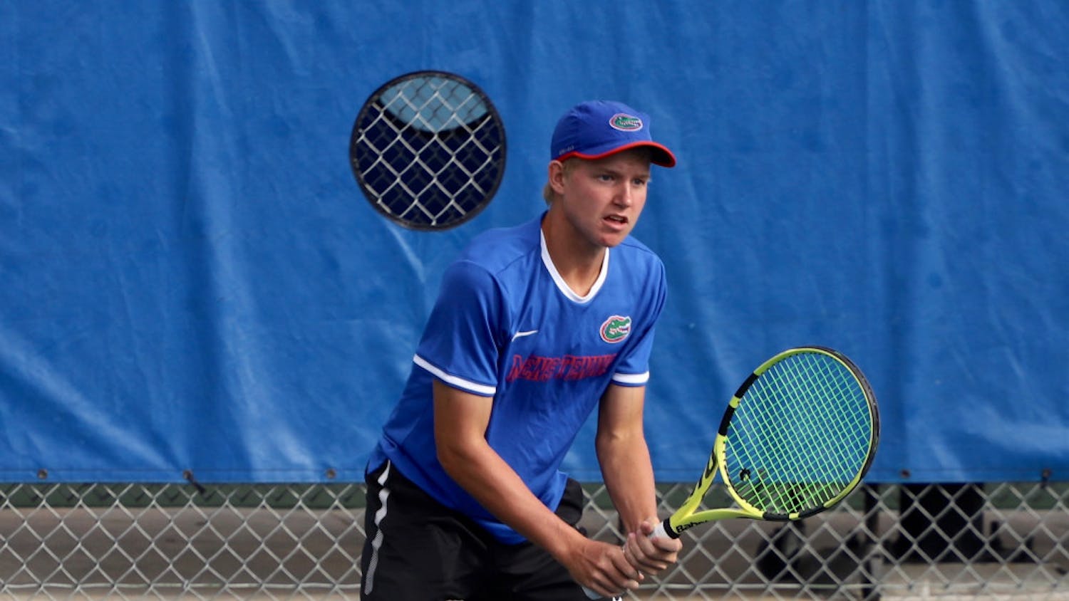 Junior Lukas Greif left the Southern Intercollegiate Championships undefeated, having won all five of his matches.