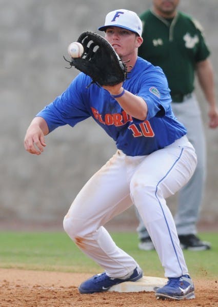 After hitting .333 and leading the team in home runs as a freshman, Florida first baseman and relief pitcher Austin Maddox slumped to hit .280 as a sophomore.