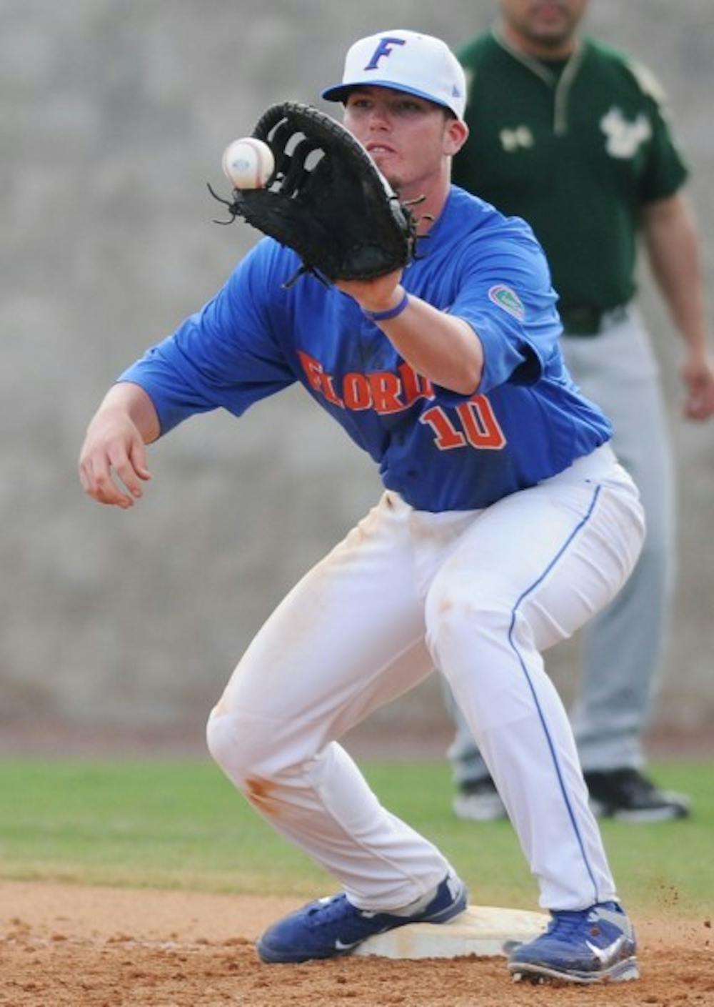 <p>After hitting .333 and leading the team in home runs as a freshman, Florida first baseman and relief pitcher Austin Maddox slumped to hit .280 as a sophomore.</p>