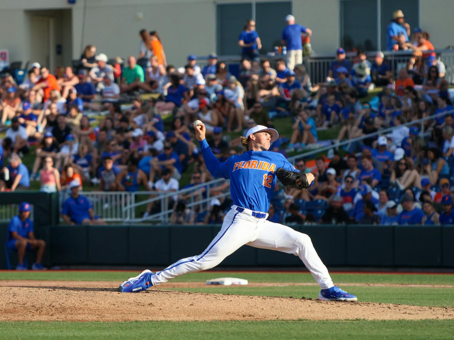 Florida pitcher Hurston Waldrep pitches the ball in the Gators' 13-3 win against the Cincinnati Bearcats Saturday, Feb. 25, 2023.