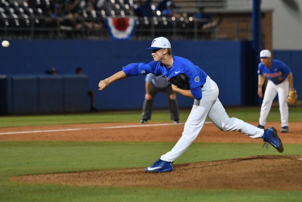 Pitcher Brady Singer allowed one run on two hits through seven innings Friday night against No. 8 Vanderbilt. 