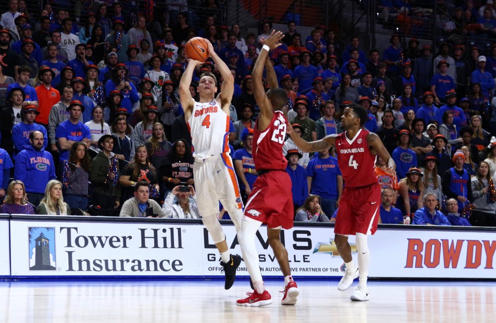 Florida guard Egor Koulechov scored 20 points on 8-of-17 shooting in Thursday night's 77-62 win over St. Bonaventure. 