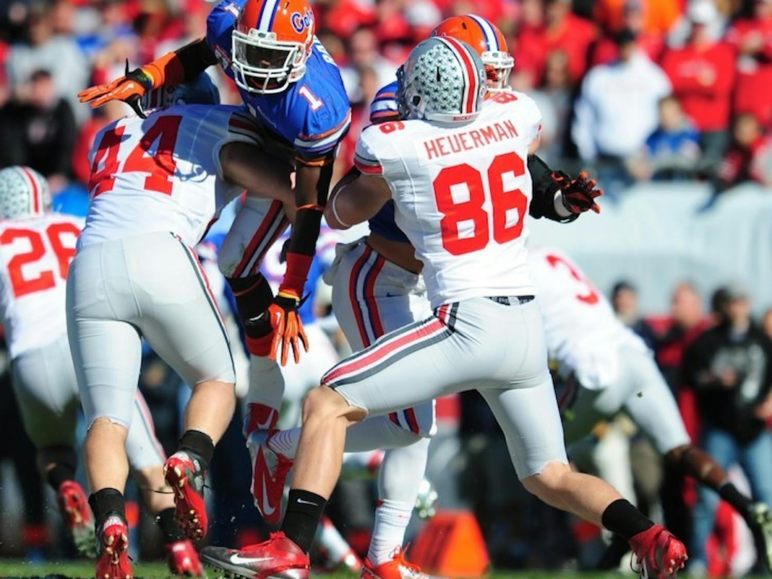 Redshirt senior Chris Rainey rushed for 71 yards and set a school and SEC record when he blocked the sixth punt of his career in the third quarter of Florida's Gator Bowl win.