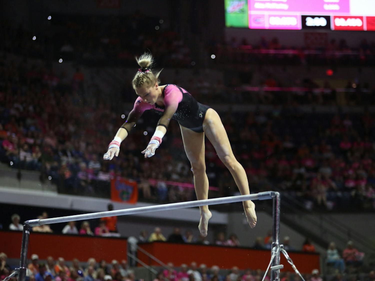 Senior Alex McMurtry tied the all-time UF record with her All-Around score Friday night against Nebraska.