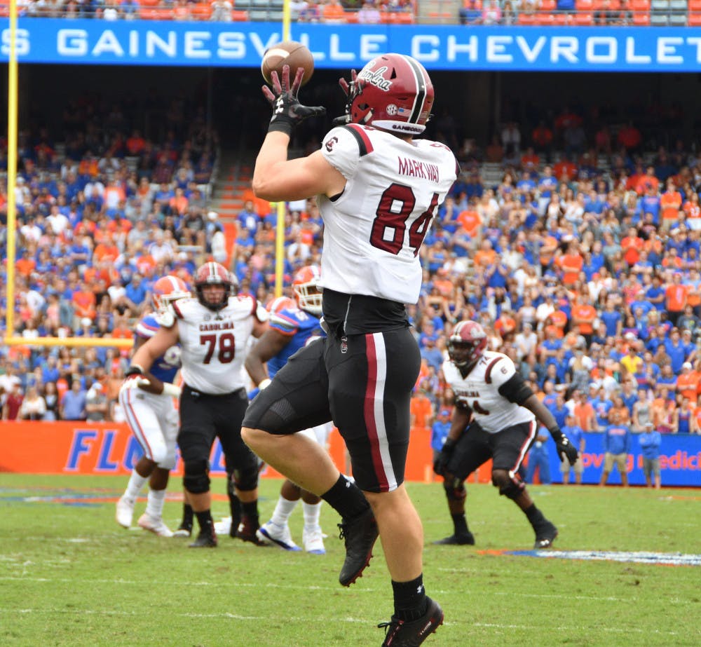 <p>South Carolina tight end Kyle Markway caught a 19-yard touchdown in the first quarter at Florida on Saturday thanks to a blown assignment. </p>