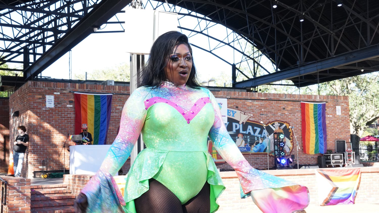 A local drag performer at Gainesville Pride Festival on Saturday, Oct. 21, 2023.