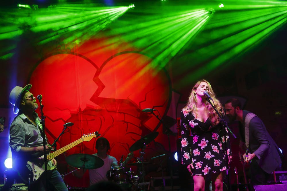 <p>Heavy Petty with special guest Sarah Hedges performs at the Tom Petty Birthday Bash at Depot Park in Gainesville Florida on October 20, 2018.</p>