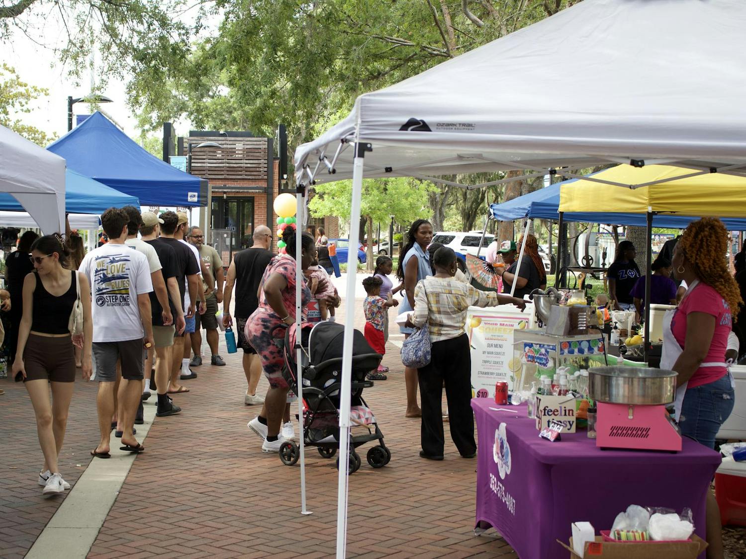 Crowds browse the vendors alley during Freedom Fest at Bo Didley Plaza on Saturday, June 21st.