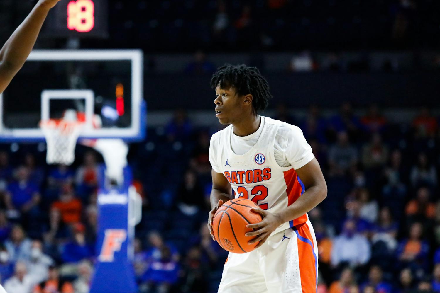 Florida&#x27;s Tyree Appleby holds the ball during a Dec. 6 game against Texas Southern. The point guard scored 16 points and dished out seven assists in a losing effort Wednesday.