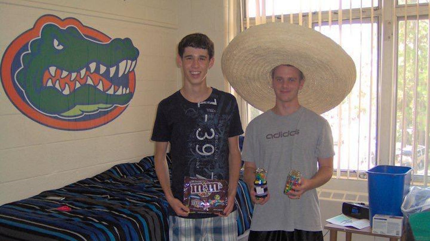 Ryan Murphy (left) and Jeff Wood (right) pose in their dorm room in Trusler Hall during their freshman year, in 2010.  (Courtesy of Ryan Murphy)