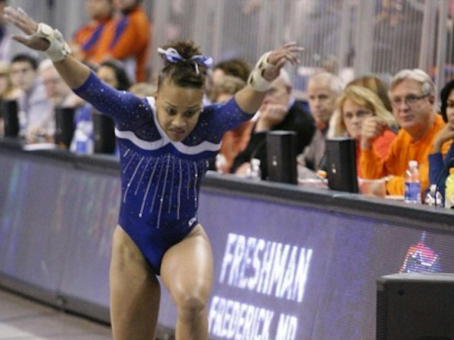 Florida freshman Kytra Hunter posted a career-best 9.975 on vault to help rally the Gators to their second SEC title in three years. 