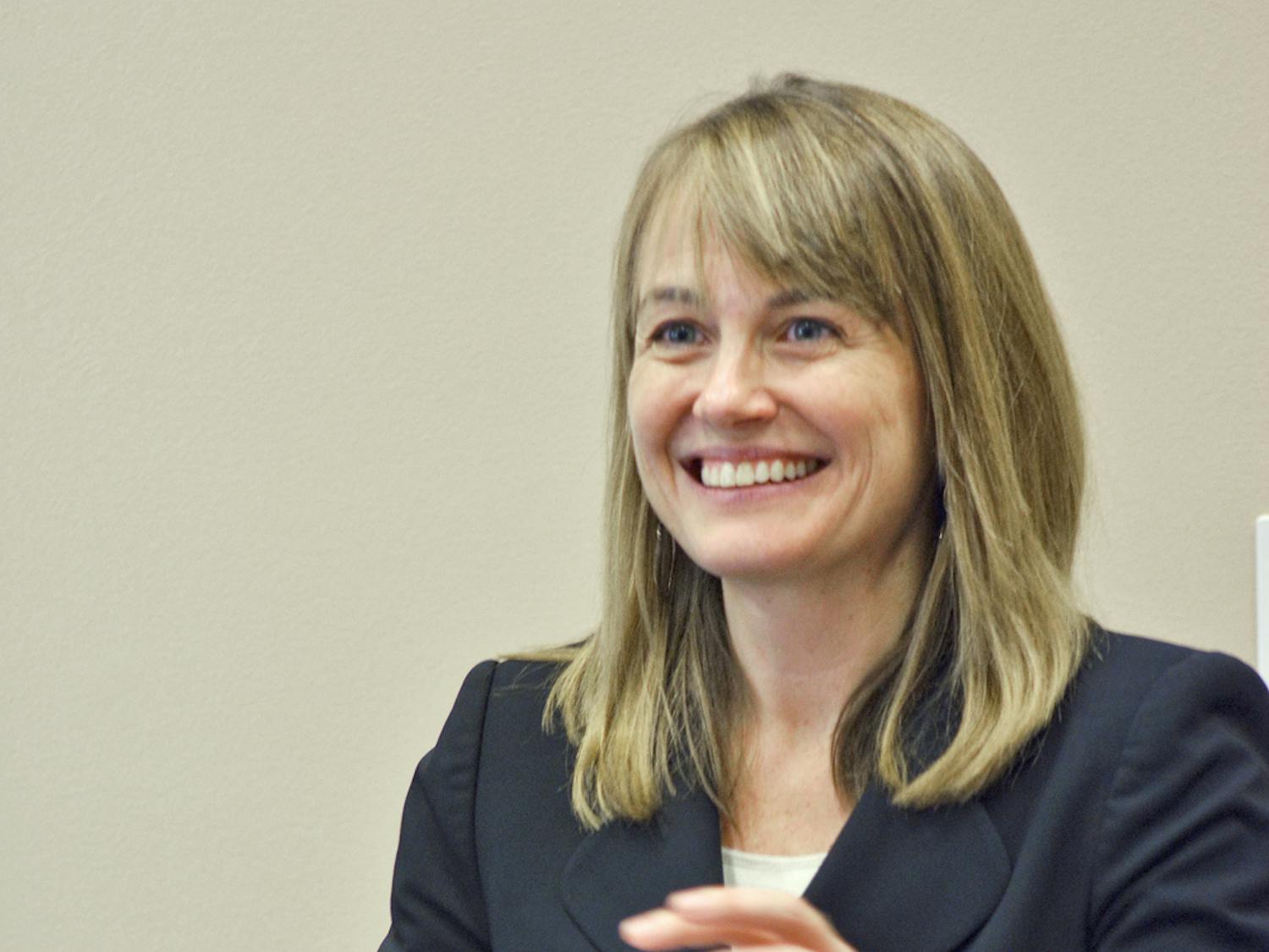 Laura Ann Rosenbury, dean of UF’s Levin College of Law, speaks. She began her role as dean on Wednesday.