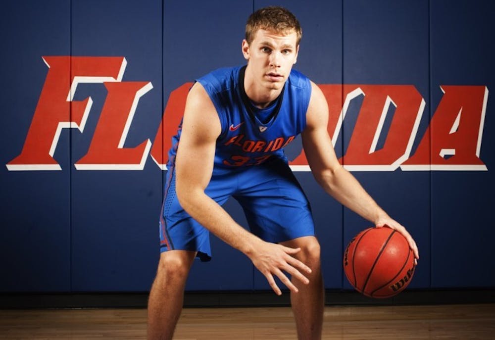 <p>Erik Murphy poses during Florida’s media day on Oct. 10. Murphy hit 59 threes in 2011-12 and has been working on his post game.&nbsp;</p>