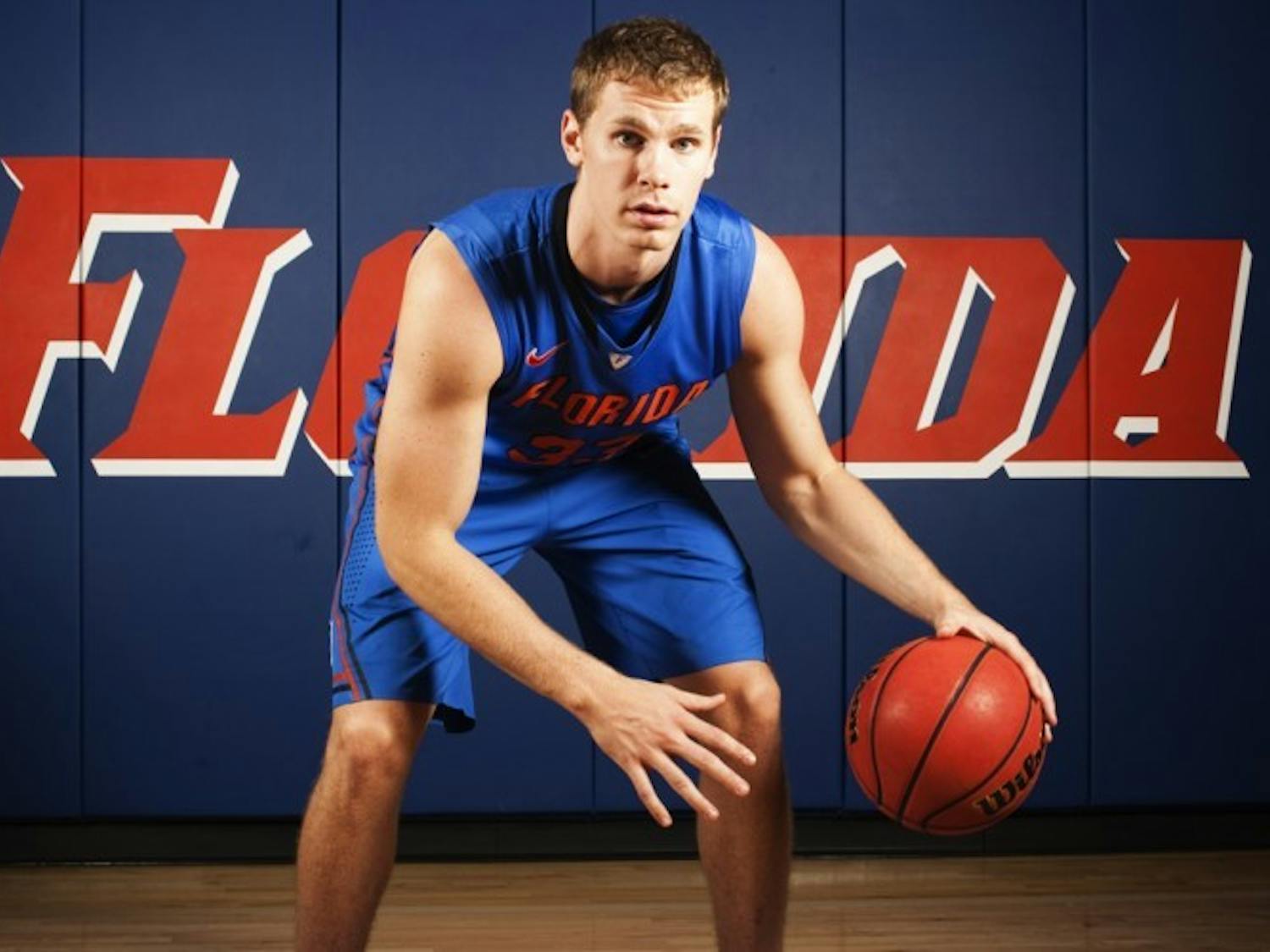 Erik Murphy poses during Florida’s media day on Oct. 10. Murphy hit 59 threes in 2011-12 and has been working on his post game.&nbsp;