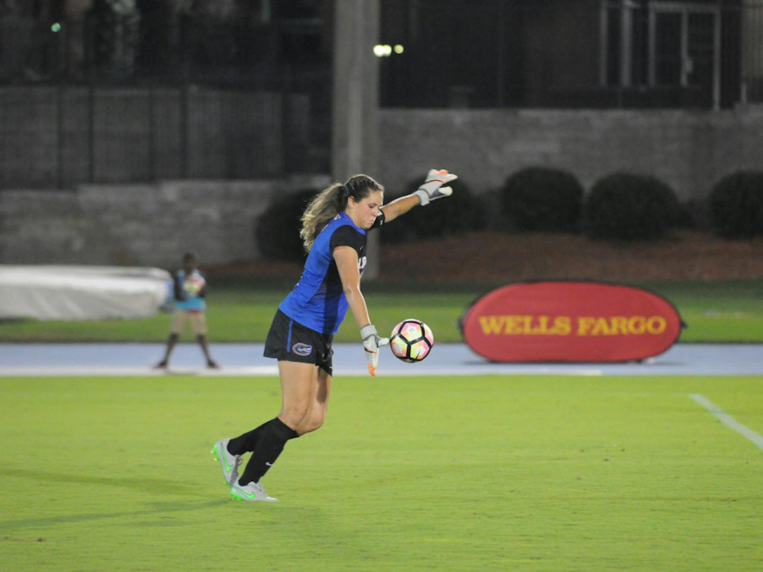 Senior goalkeeper Kaylan Marckese made five saves in regulation and overtime against Auburn in the Gators’ first-round matchup with the Tigers. She made three additional saves in the penalty shootout.
