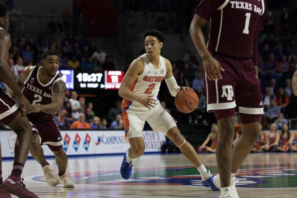 <p dir="ltr"><span>Florida guard Andrew Nembhard recorded 11 assists in Florida's 81-72 win over Texas A&amp;M on Jan. 22.</span></p><p><span> </span></p>